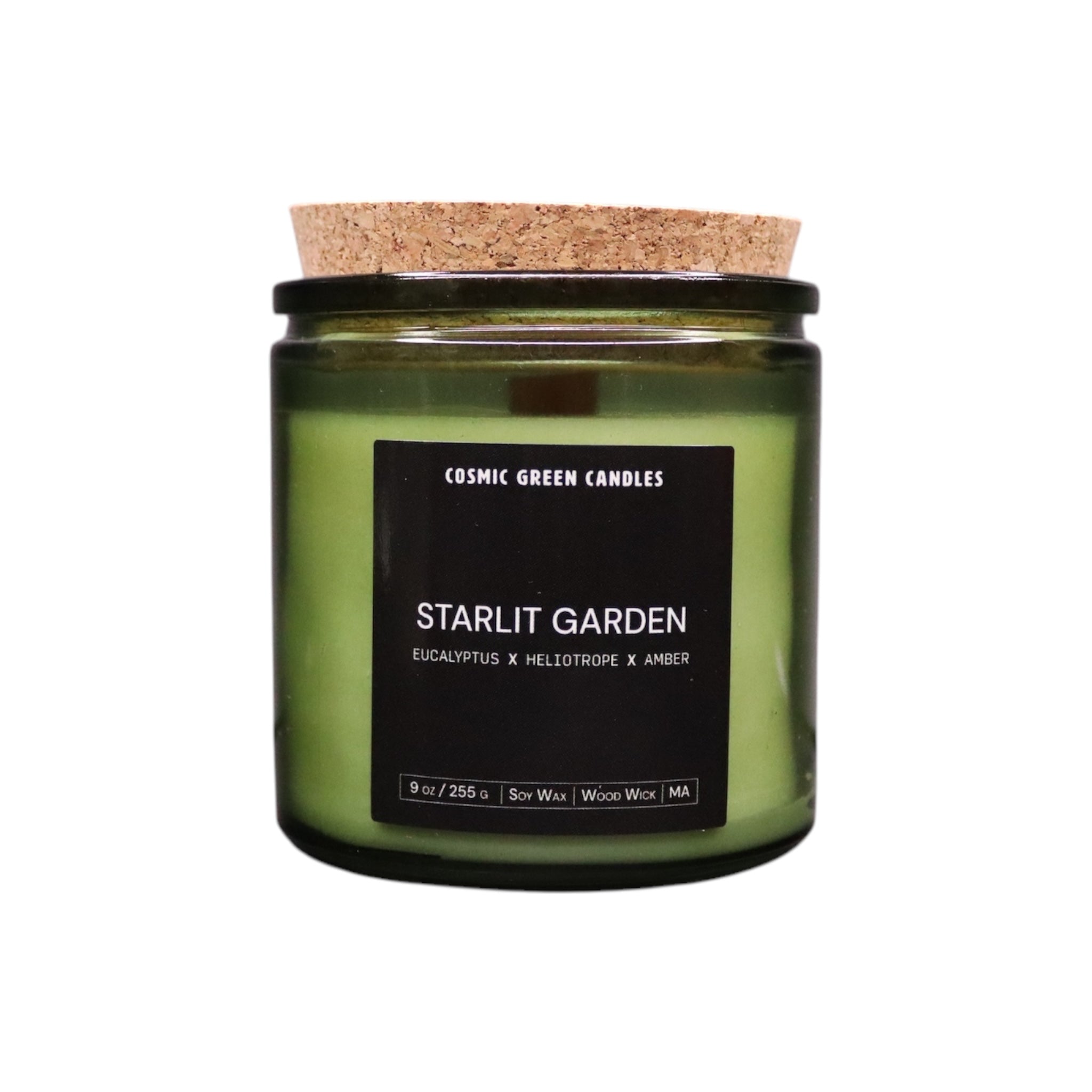 Handcrafted Starlit Garden candle with eco-friendly soy wax and a serene floral scent.