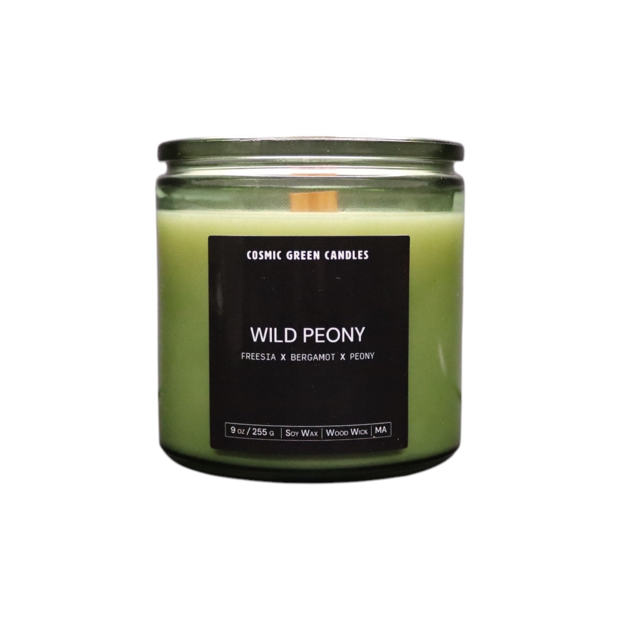 Wild Peony candle with a delicate floral fragrance, handcrafted by a sustainable small business.